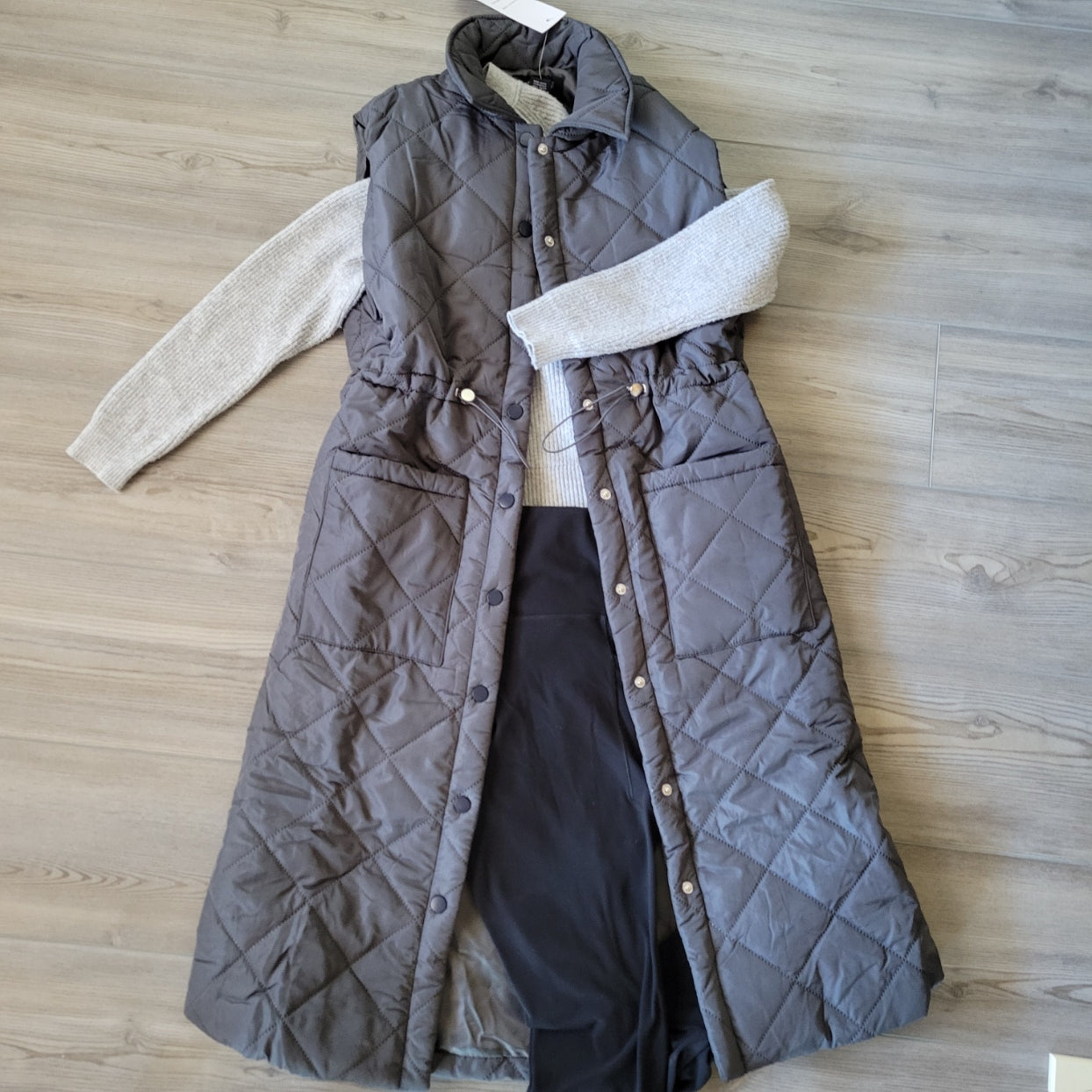 Charcoal Puffer Vest